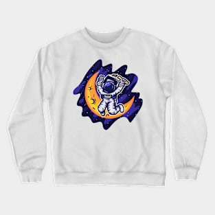 Graduated astronaut - all over the moon Crewneck Sweatshirt